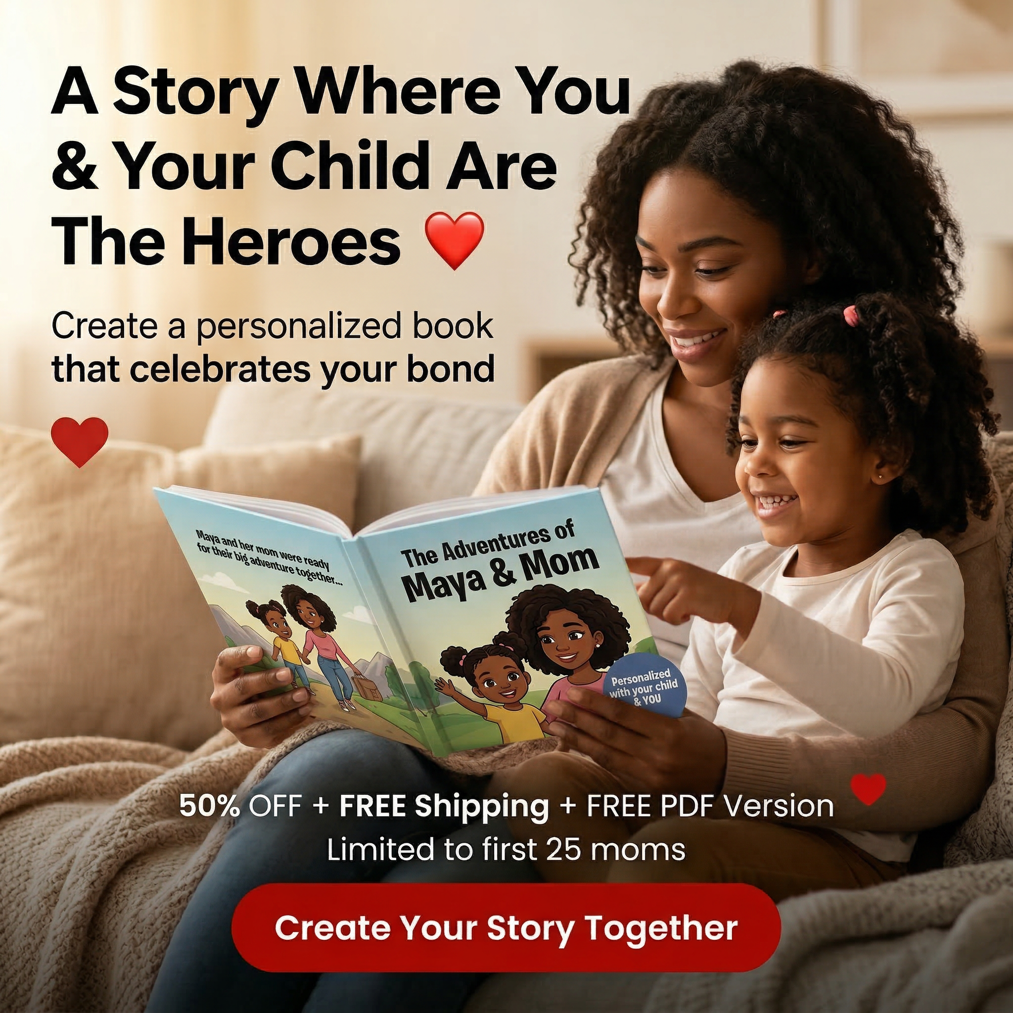 Custom Kids Book + Free PDF version ( Single mom edition )